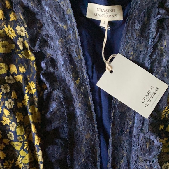 Chasing Unicorns💫 Izabella Duster Dress {Midnight Bloom} sz Small - Picture 14 of 15